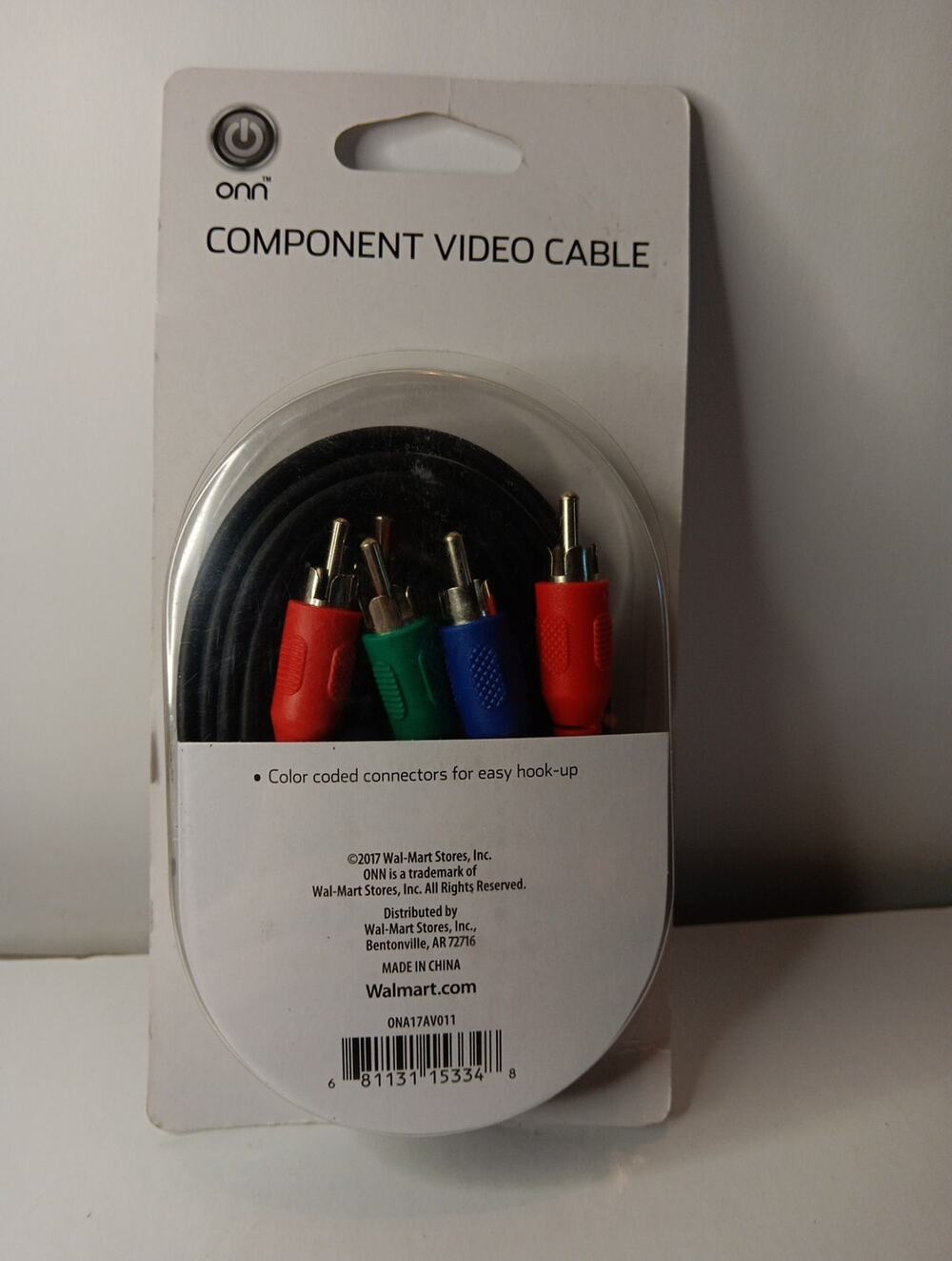 NEW ONN Color-Coded Component Video Cable 6ft High Quality Video 1080i HD